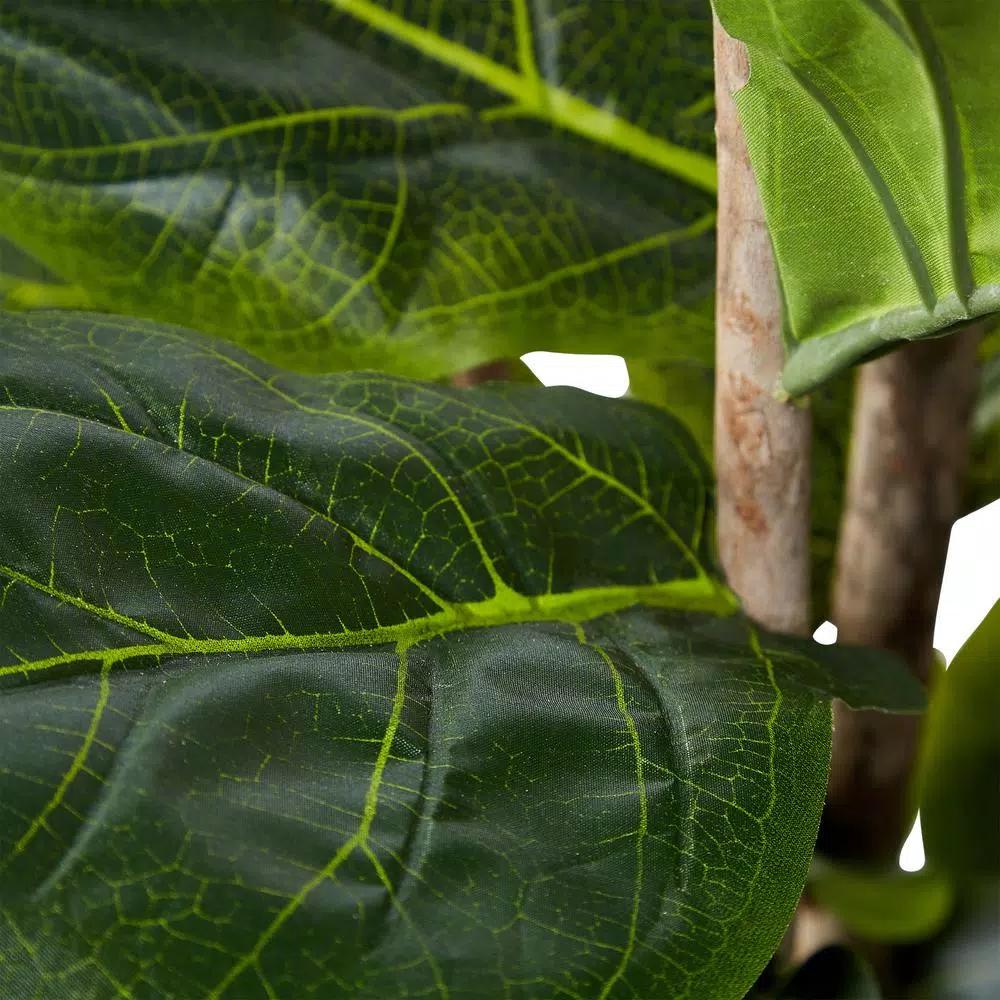 Pure Garden 72 in. Artificial Fiddle Leaf Fig Tree with Black Pot