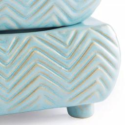 Candle Warmers Etc 5.2 in. Chevron 2-in-1 Classic Fragrance Warmer - Sky Blue Reactive Glaze thumbnail 3