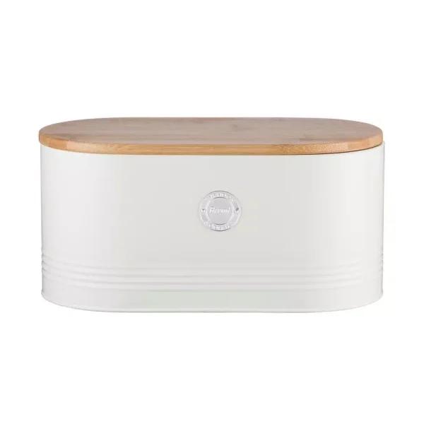 Typhoon Living Cream 7.7 Qt. Bread Bin with Sustainable Bamboo Lid