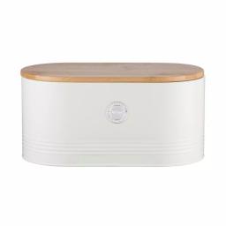 Typhoon Living Cream 7.7 Qt. Bread Bin with Sustainable Bamboo Lid thumbnail 1