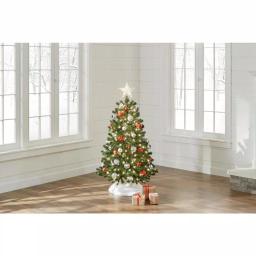 Home Accents Holiday 4.5 ft North Valley Spruce Artificial Christmas Tree with 200 Warm White Mini Lights thumbnail 4