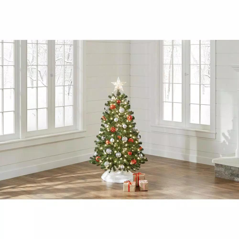 Home Accents Holiday 4.5 ft North Valley Spruce Artificial Christmas Tree with 200 Warm White Mini Lights
