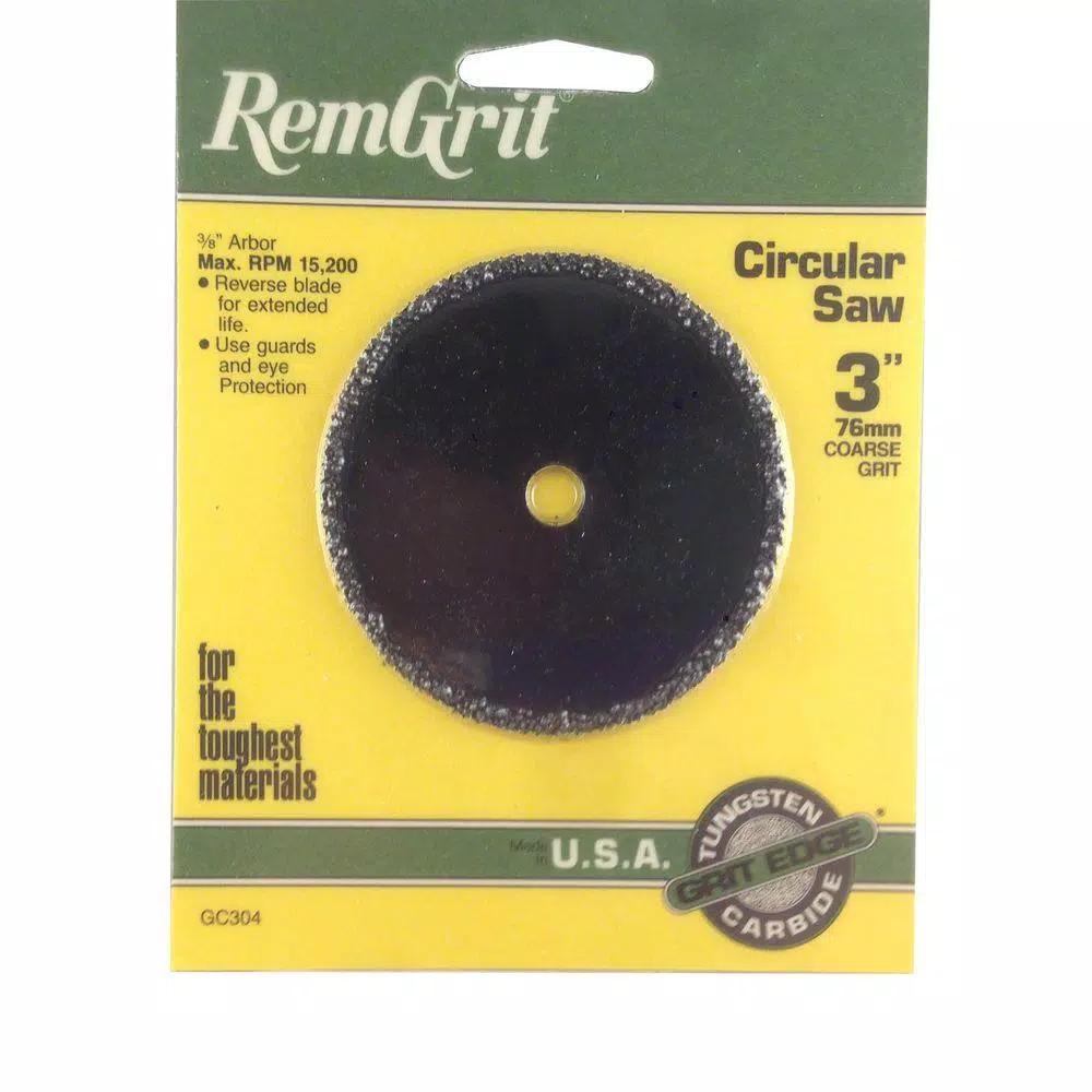 RemGrit 3 in. Carbide Grit Circular Saw Blade, 3/8 in. Arbor, Coarse Grit