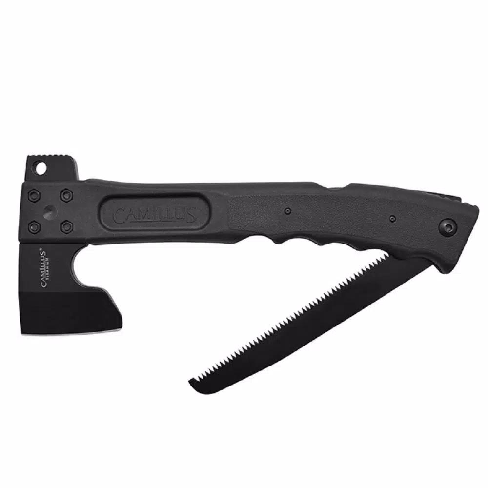 Camillus Camtrax 3-in-1 Hatchet, Folding Saw, and Hammer with Glass Filled Nylon Handle