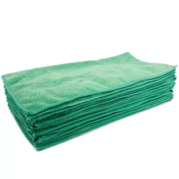 Renown Premium Microfiber Cleaning Cloths, 16 x 16 in, Green (12-Pack)