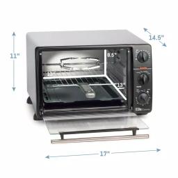 Maximatic 0.8 cu. ft. Black Toaster Oven Broiler with Rotisserie, 1500W thumbnail 5