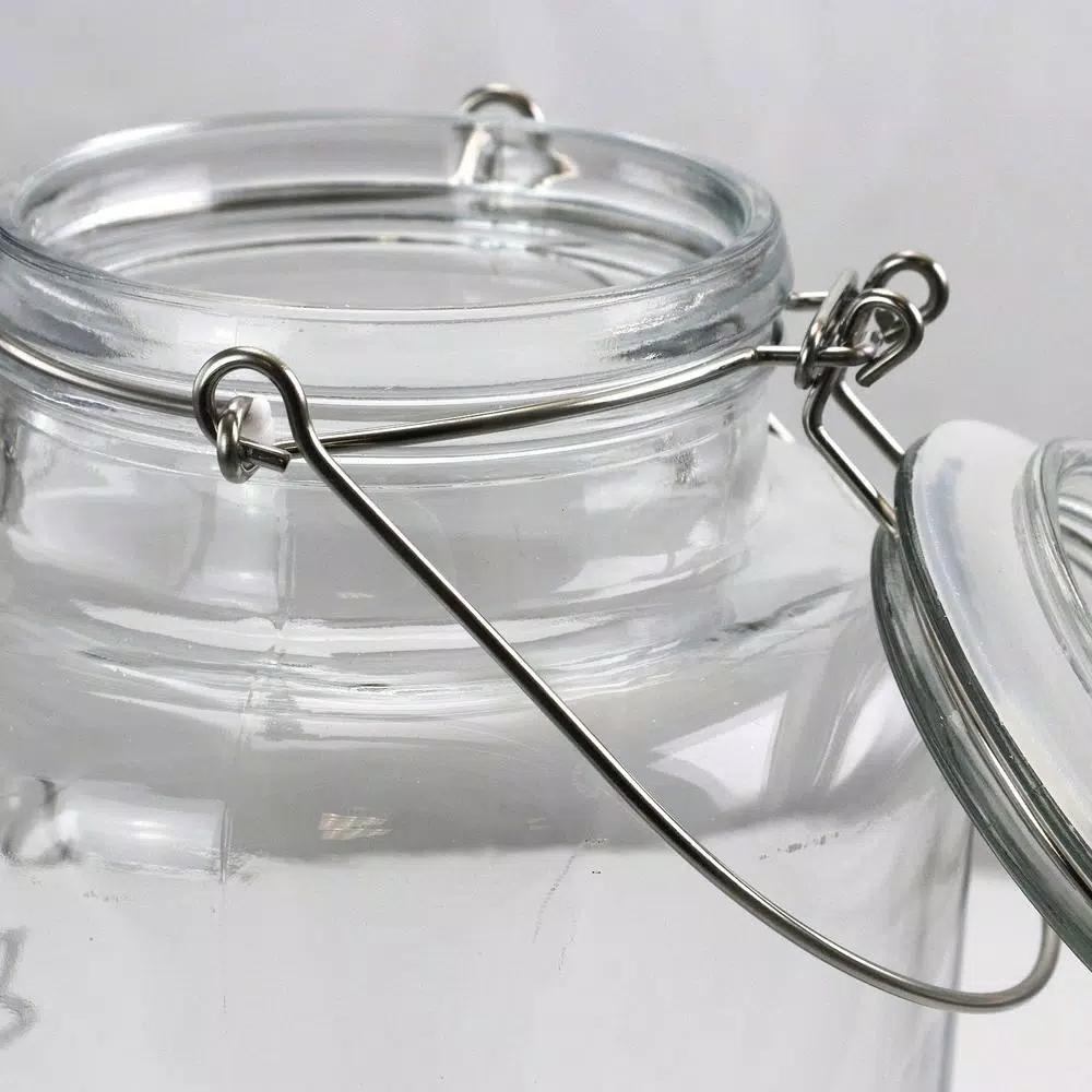 Gibson Home Bayfront Summer 2.6 Qt. Glass Drink Dispenser with Wire Bail Handle