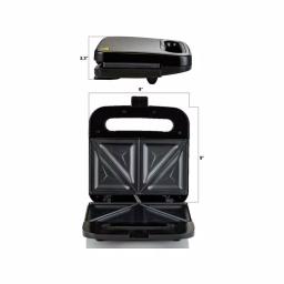 Ovente GPS401 2-Slice Electric Sandwich Maker, 750W Non-Stick Grill, Stainless Steel, Black thumbnail 5