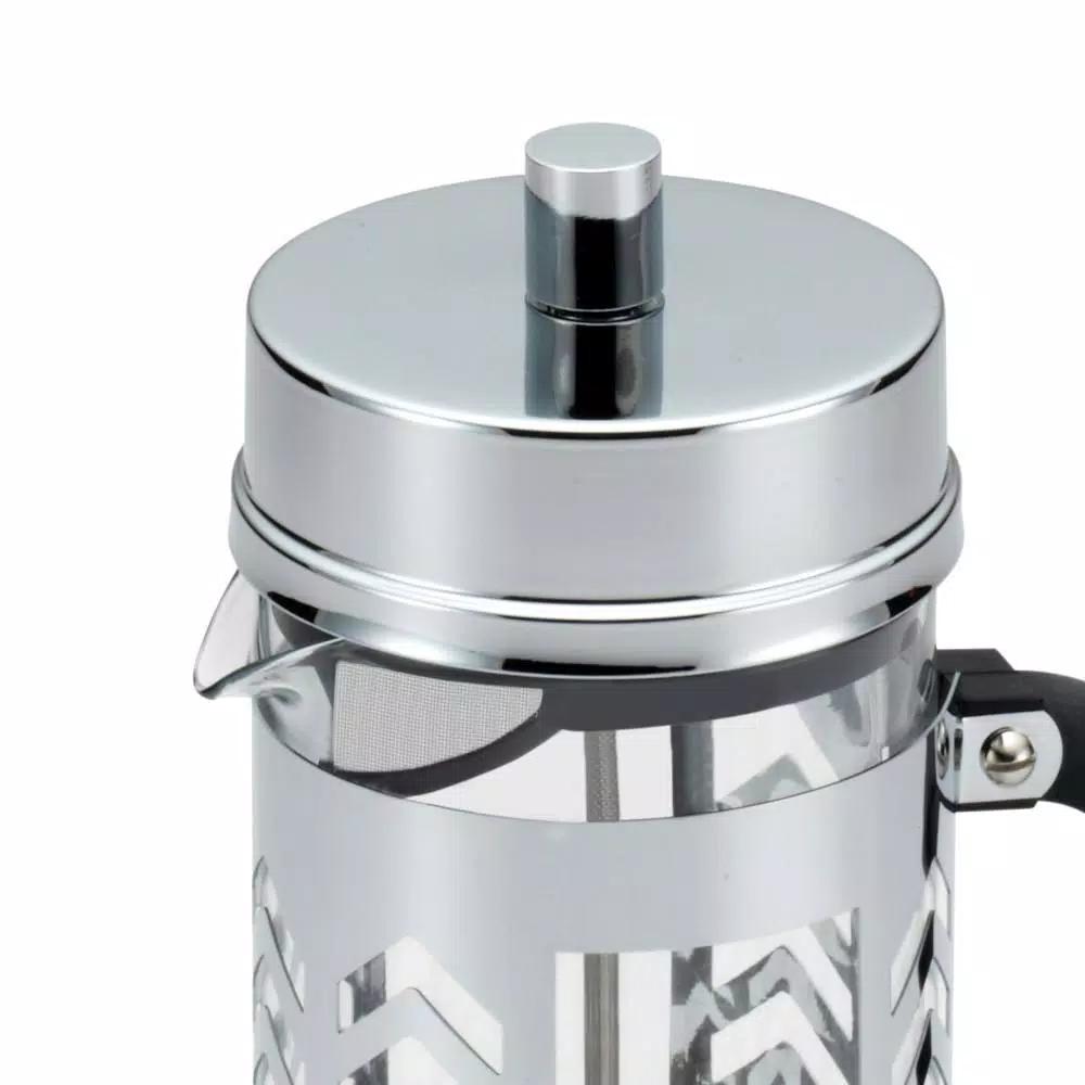 BonJour 8-Cup Chevron French Press, Borosilicate Glass and Stainless Steel