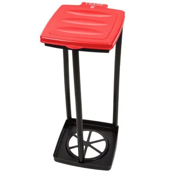 Wakeman Outdoors 13 Gal. Portable Red Trash Bag Holder for Camping and Outdoor Use