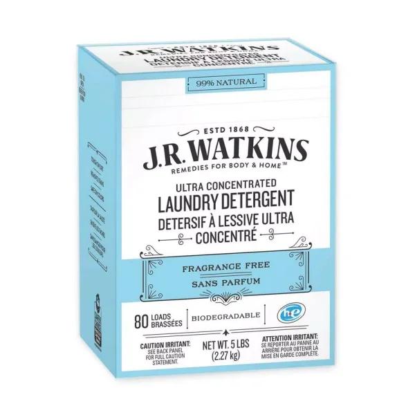 J.R. Watkins Fragrance Free Powder Laundry Detergent, 5 lbs (80 Loads), 8-Case Pack