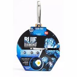 Blue Diamond 12 in. Aluminum Ceramic Nonstick Frying Pan with Glass Lid, Blue thumbnail 6