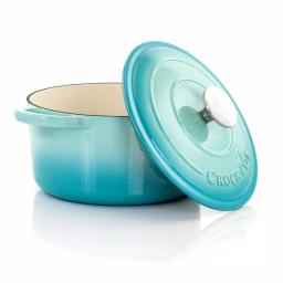 Crock-Pot Artisan 3 Qt. Enameled Cast Iron Dutch Oven with Lid, Aqua Blue thumbnail 2