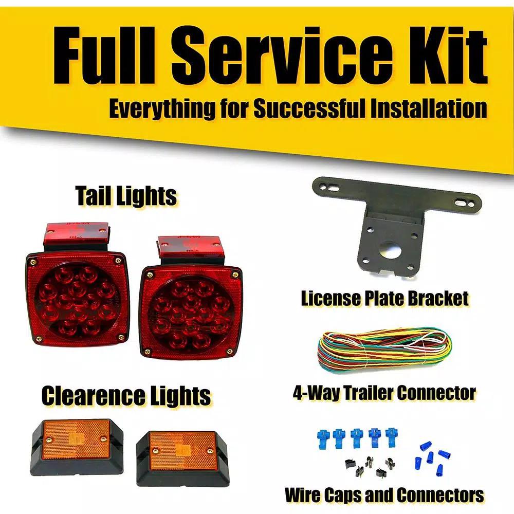 MaxxHaul 12V All LED Submersible Trailer Light Kit for Trailers Under 80 in.