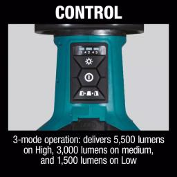Makita 18V X2 LXT Cordless/Corded LED Upright Area Light, 5500 Lumens thumbnail 8