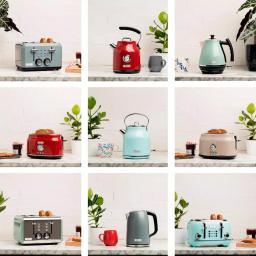 Haden 12-Cup Retro Style Programmable Drip Coffee Maker with Strength Control, Putty thumbnail 7