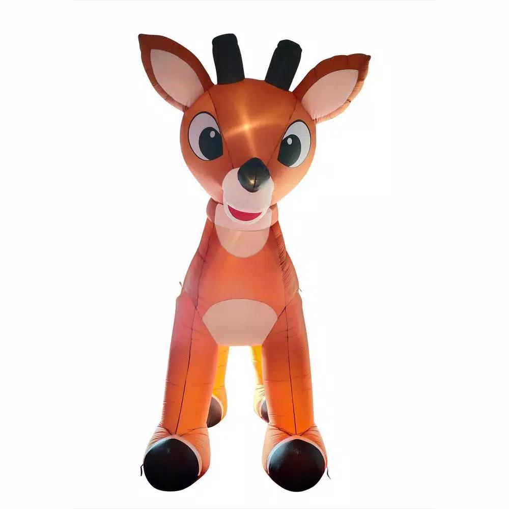 Fraser Hill Farm 15 ft. Pre-Lit Reindeer Christmas Inflatable with Moving Head