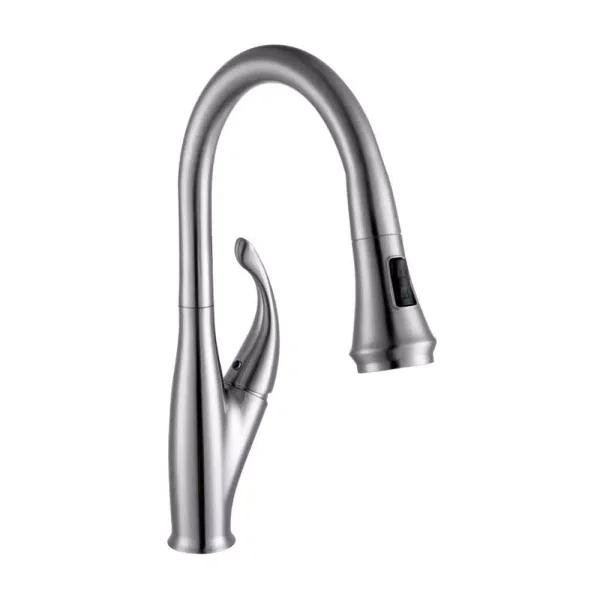 Vanity Art Chrome Single-Handle Pull-Down Kitchen Faucet with 360 Degree Swivel Spout