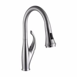 Vanity Art Chrome Single-Handle Pull-Down Kitchen Faucet with 360 Degree Swivel Spout thumbnail 1
