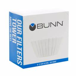 BUNN 8-12 Cup Flat Bottom Coffee Filters, White, 600 Count (Case of 6) thumbnail 1