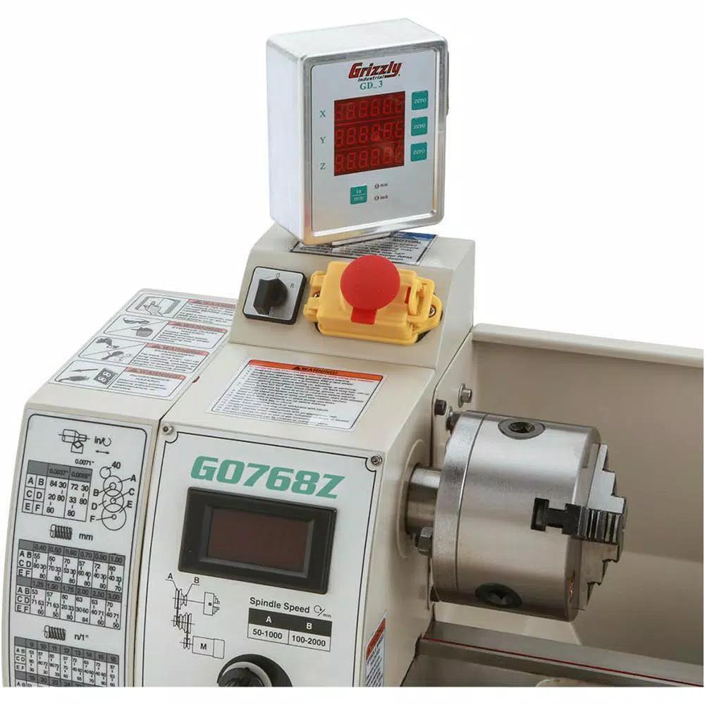 Grizzly Industrial 8 in. x 16 in. Variable-Speed Lathe with 3-Axis DRO