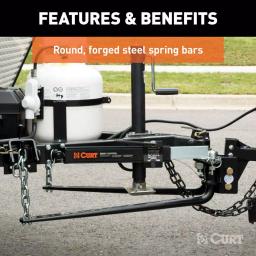 CURT MV Round Bar Weight Distribution Hitch, 8,000-10,000 lbs. GTW, 31-3/16 in. Bars thumbnail 5