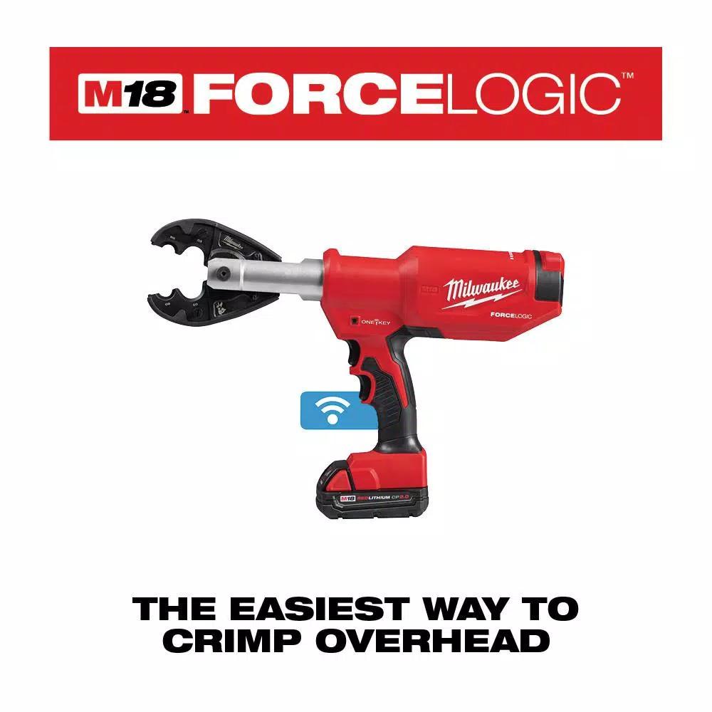Milwaukee M18 FORCE LOGIC 6-Ton Pistol Utility Crimping Kit with BG-D3 Jaws and 2 Batteries