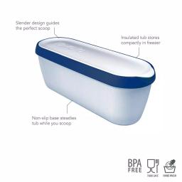 Tovolo Glide-A-Scoop 1.5 Qt. Insulated Ice Cream Tub, Airtight Reusable Freezer Container, Deep Indigo thumbnail 2