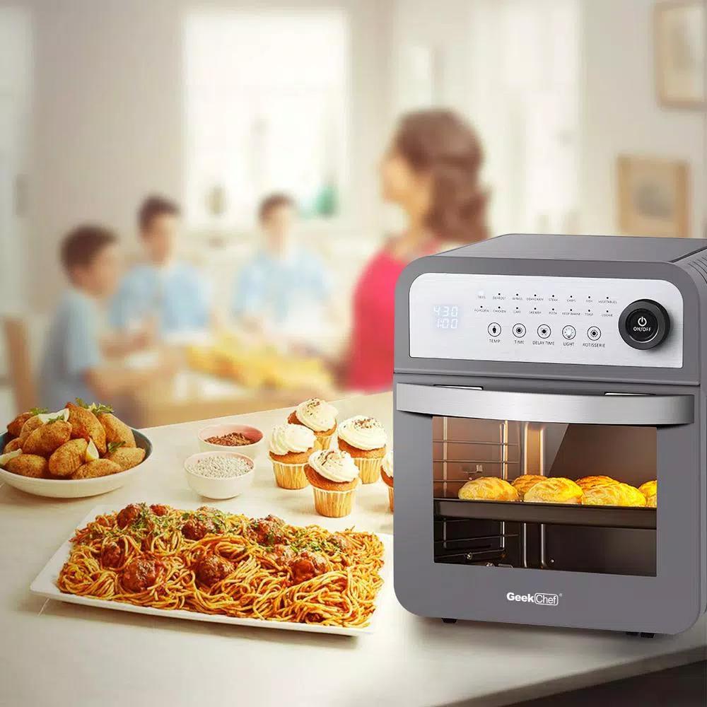 Boyel Living Geek Chef 13 Qt. Stainless Steel Air Fryer Oven with Rotisserie, Dehydrator & 8-Piece Accessory Kit