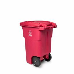 Toter 64 Gal. Red Hazardous Medical Waste Trash Can with Wheels and Locking Lid thumbnail 7
