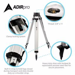 Adir Pro Aluminum Tripod with Quick Clamp and 5/8 in. Thread thumbnail 5