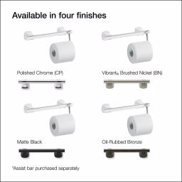 KOHLER Matte Black Toilet Tissue Holder Accessory for Carmichael, Arsdale, and Rubicon Grab Bars thumbnail 5