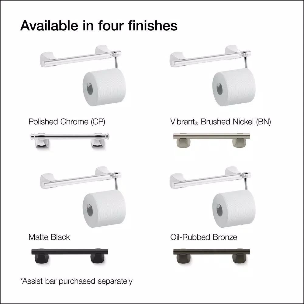 KOHLER Matte Black Toilet Tissue Holder Accessory for Carmichael, Arsdale, and Rubicon Grab Bars