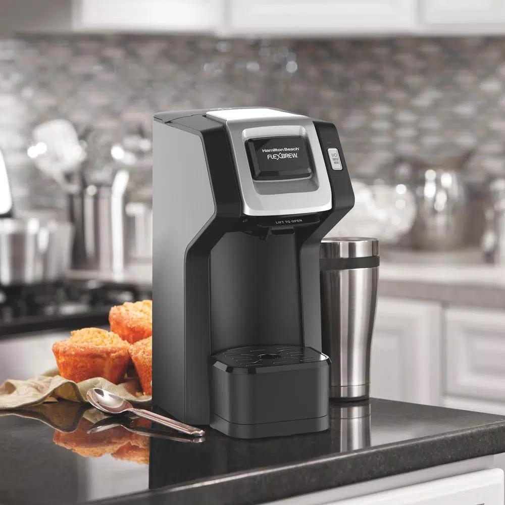 Hamilton Beach FlexBrew Black Single Serve Coffee Maker - Brews K-Cup Pods & Ground Coffee
