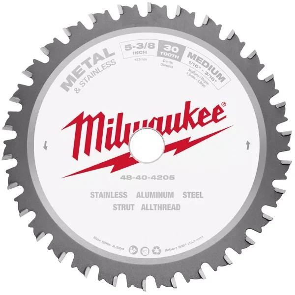 Milwaukee 5-3/8 in. 30T Carbide Metal & Stainless Steel Circular Saw Blade