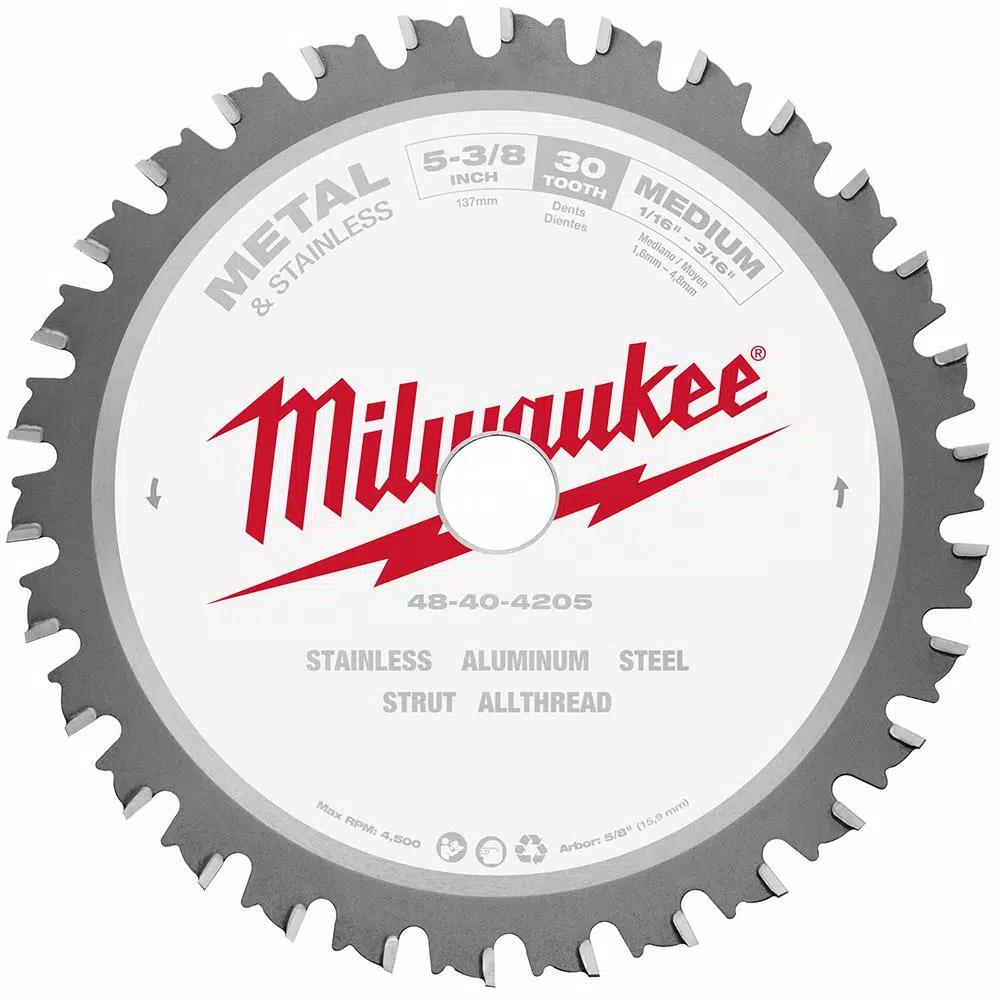 Milwaukee 5-3/8 in. 30T Carbide Metal & Stainless Steel Circular Saw Blade