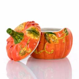 Gibson Home Stoneware Pumpkin Cookie Jar with Lid, Orange thumbnail 9