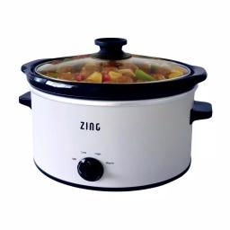 Zing 4 Qt. Oval White Slow Cooker with Glass Lid and Removable Stoneware Insert thumbnail 2