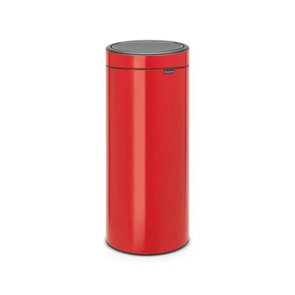 Brabantia 8 Gallon Touch Top Trash Can with Removable Inner Bucket - Passion Red
