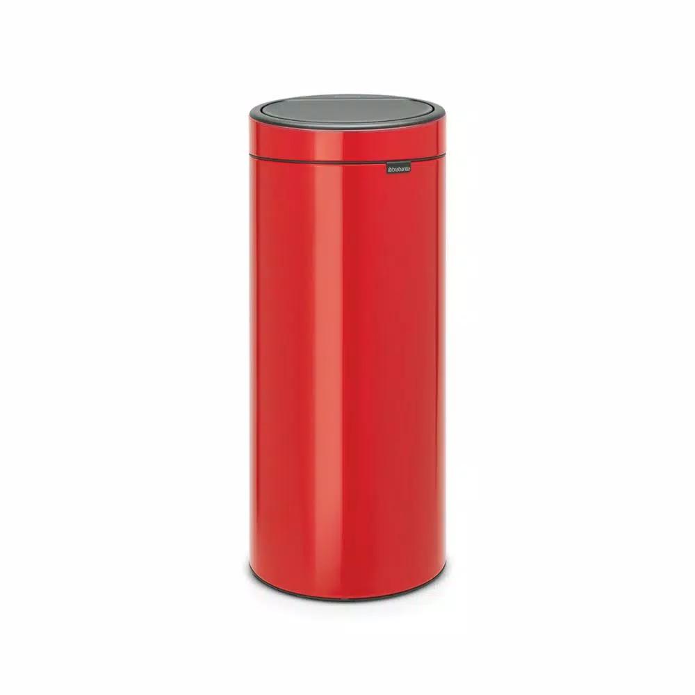 Brabantia 8 Gallon Touch Top Trash Can with Removable Inner Bucket - Passion Red