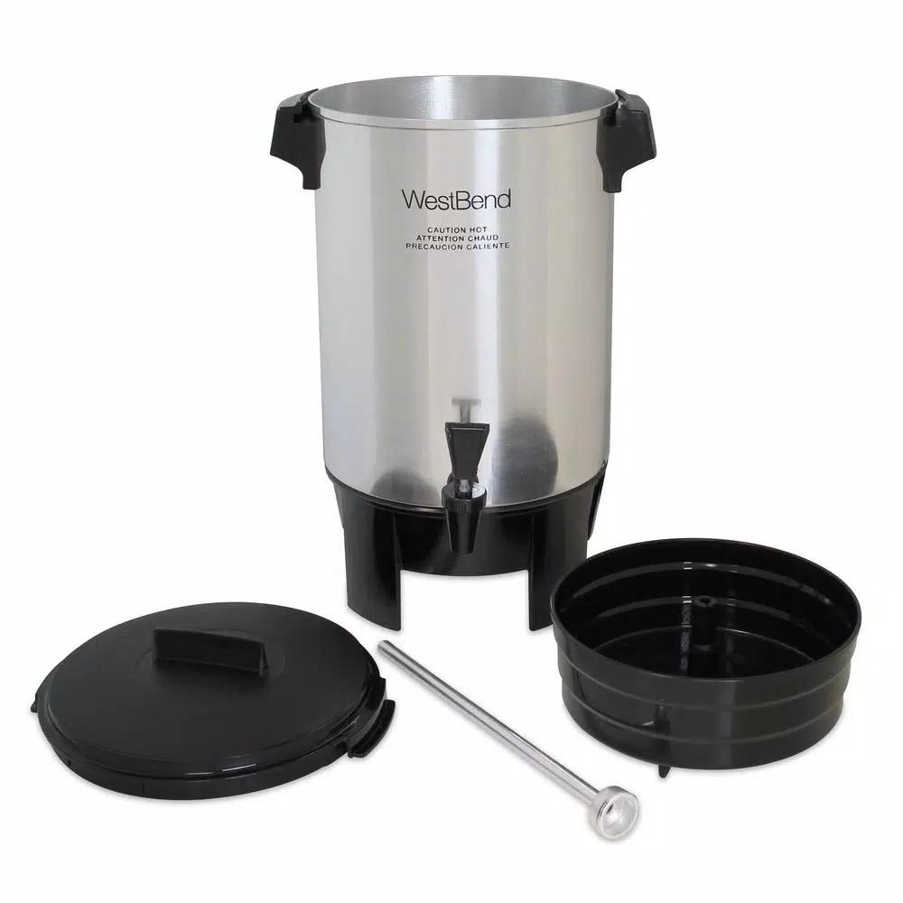 West Bend 30-Cup Commercial Aluminum Coffee Urn with Automatic Temperature Control and Quick Brewing