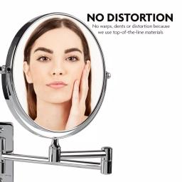 Ovente Wall Mounted Dual-Sided Makeup Mirror, 1x/10x Magnification, Polished Chrome thumbnail 3