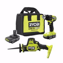 RYOBI ONE+ HP 18V Brushless Compact Cordless Combo Kit with 1/2 in. Drill/Driver and One-Handed Recip Saw thumbnail 1