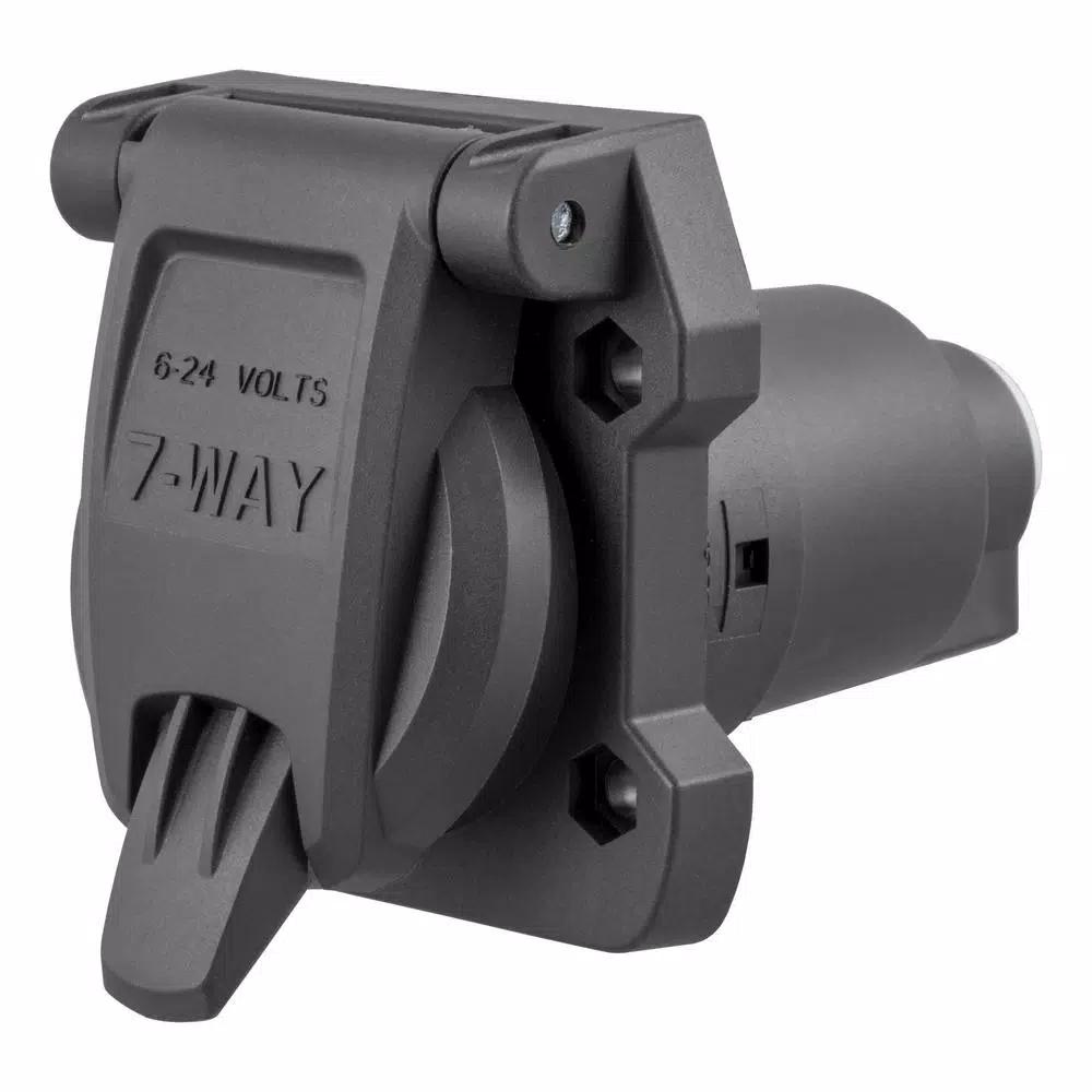 CURT 7-Way RV Blade Connector Socket - Heavy-Duty Vehicle Side Trailer Connector
