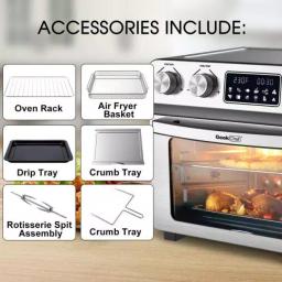 Boyel Living GeekChef 24 Qt. Silver Stainless Steel Digital Convection Air Fryer Toaster Oven with 10-in-1 Functions thumbnail 4
