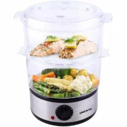 Ovente 2-Tier Electric Food Steamer, 5-Quart Capacity, 400W, Silver thumbnail 8