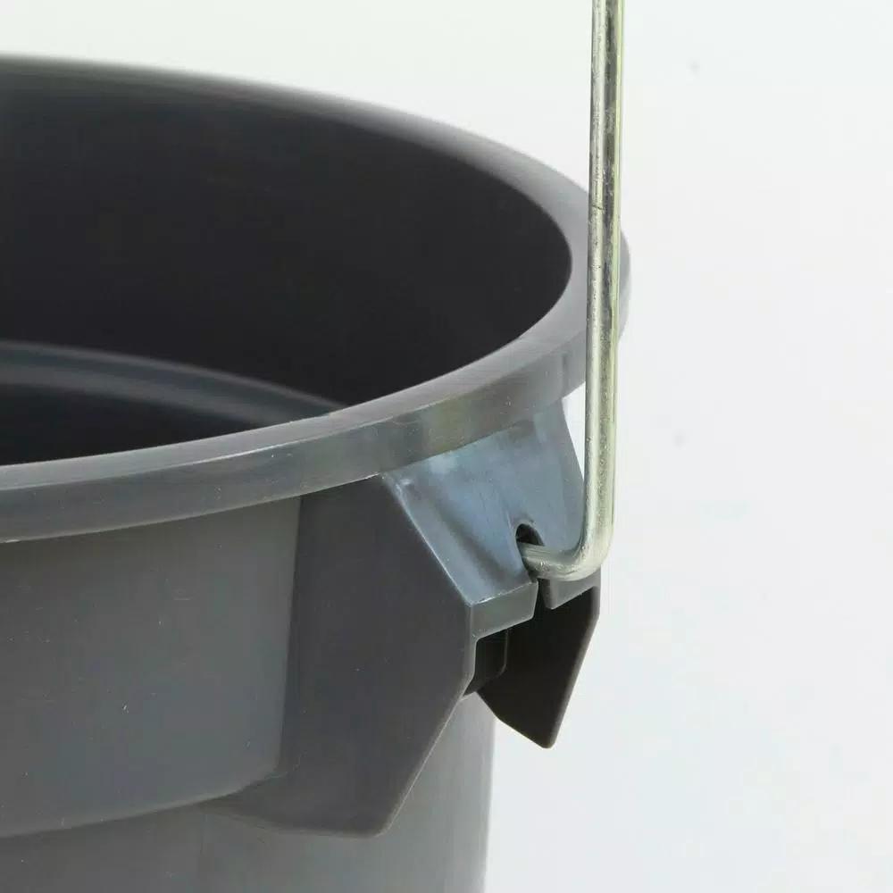 TAFCO PRODUCTS Tafco 3.5 Gal. Gray Round Utility ECO Bucket, 14 Qt. Heavy-Duty Commercial Grade, Made from 100% Recycled Water Bottles