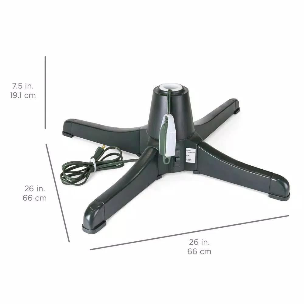 Best Choice Products Rotating Artificial Christmas Tree Stand for Trees up to 7.5 ft, 80 lbs Capacity, 3 Built-in Outlets, Black