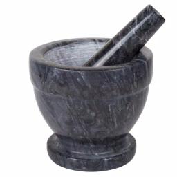 Creative Home Natural Black Marble Mortar and Pestle Set, 5-1/4 in. Stone Grinder for Spices and Herbs thumbnail 6