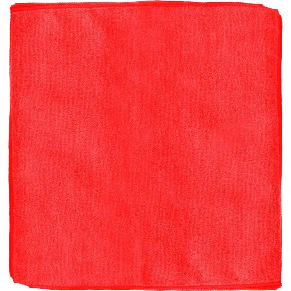 Renown 12-Pack Red Microfiber Cleaning Cloths, 12 in. x 12 in. General Purpose Towels, 260 GSM